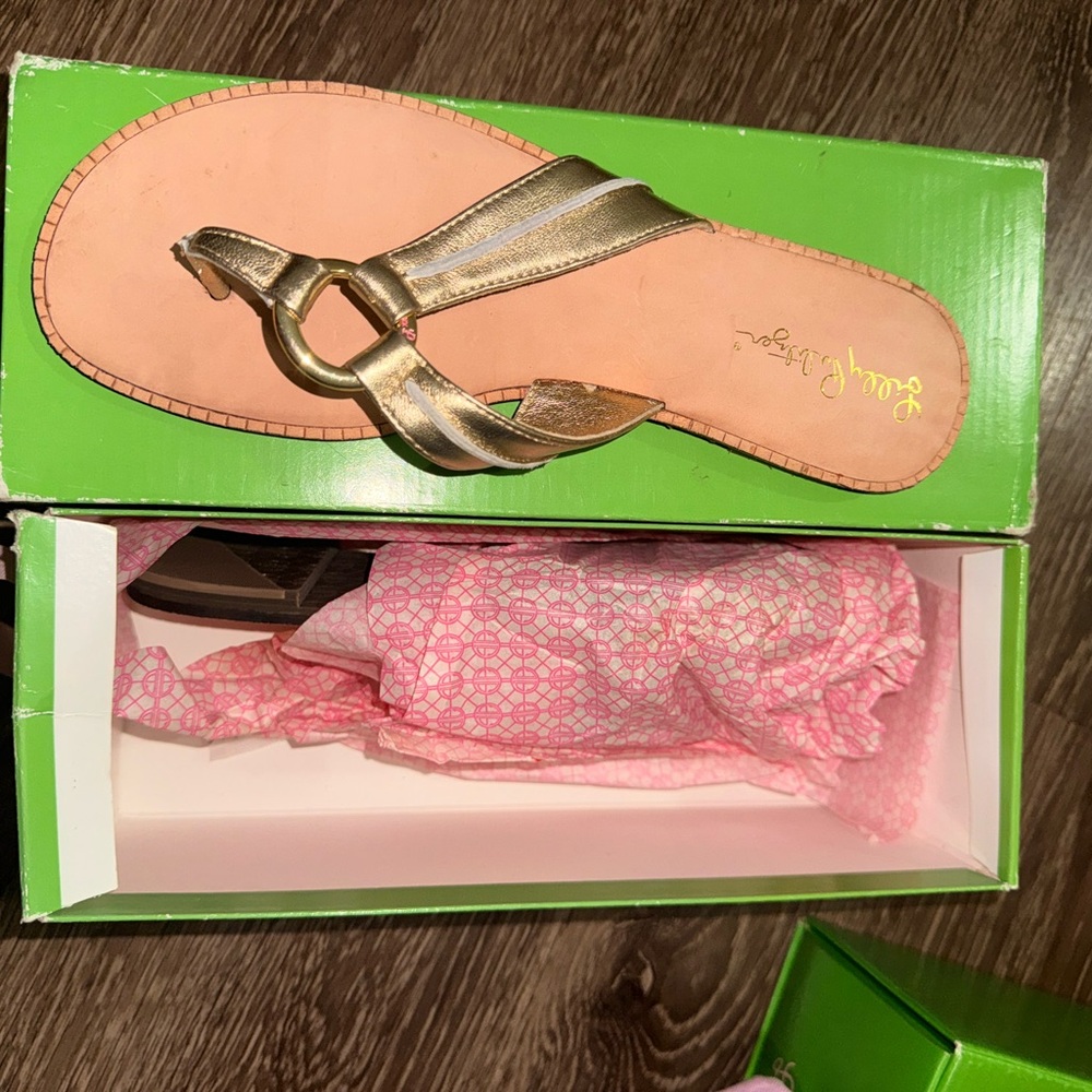 Lilly Pulitzer Gold Sandals - 8.5W